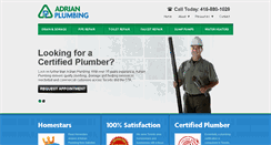 Desktop Screenshot of adrianplumbing.com