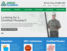 Tablet Screenshot of adrianplumbing.com